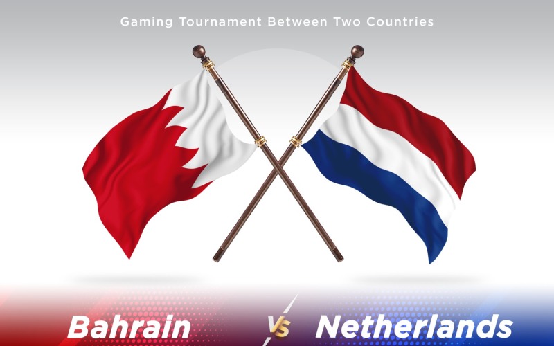 Bahrain kontra Nederländerna Två flaggor