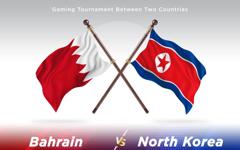 Bahrain kontra Nordkorea Två flaggor
