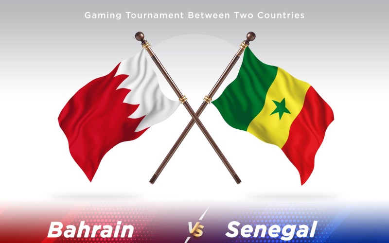 Bahrain kontra Senegal två flaggor