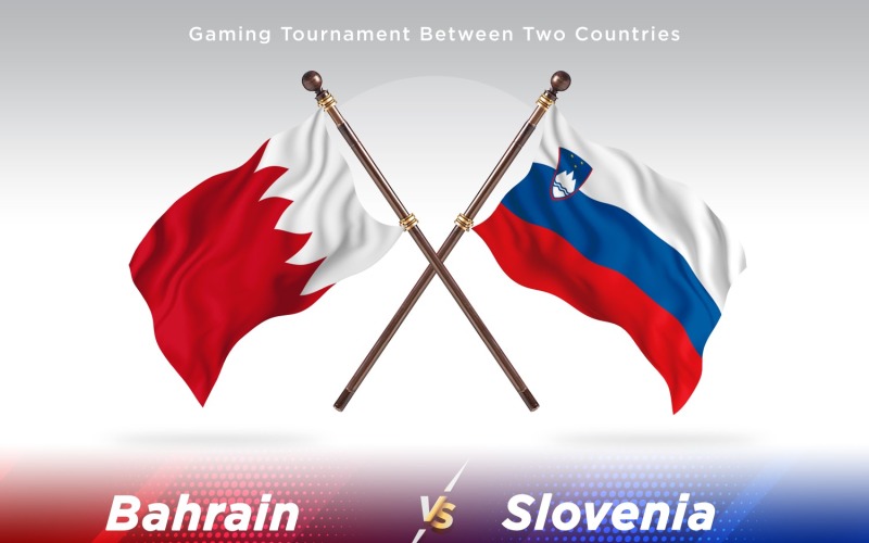 Bahrain kontra Slovenien Två flaggor