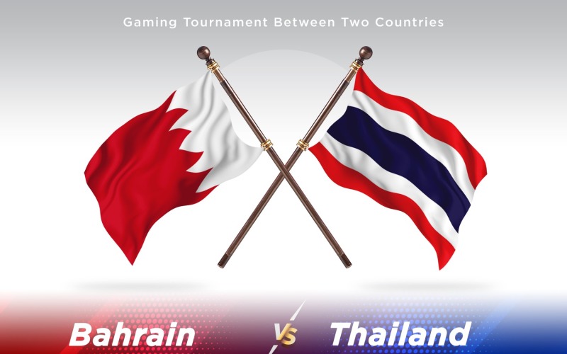 Bahrain kontra Thailand två flaggor