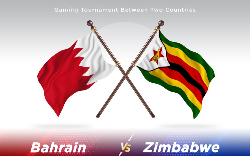 Bahrain kontra Zimbabwe två flaggor