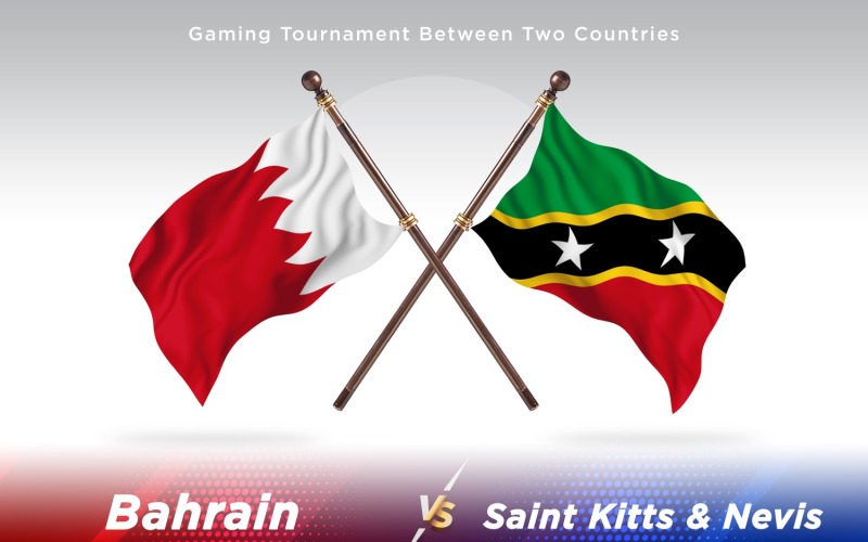 Bahrain versus saint Kitts and Nevis Two Flags