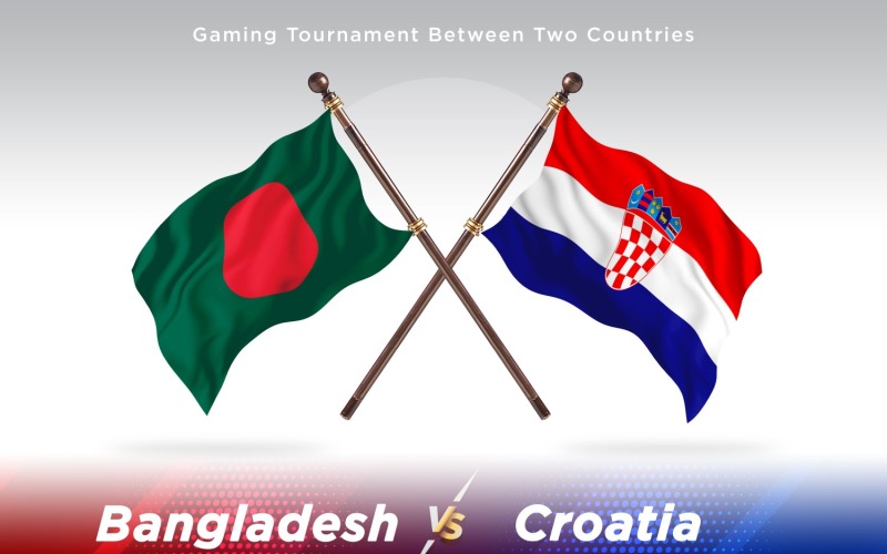 Banglades kontra Horvátország Két zászló