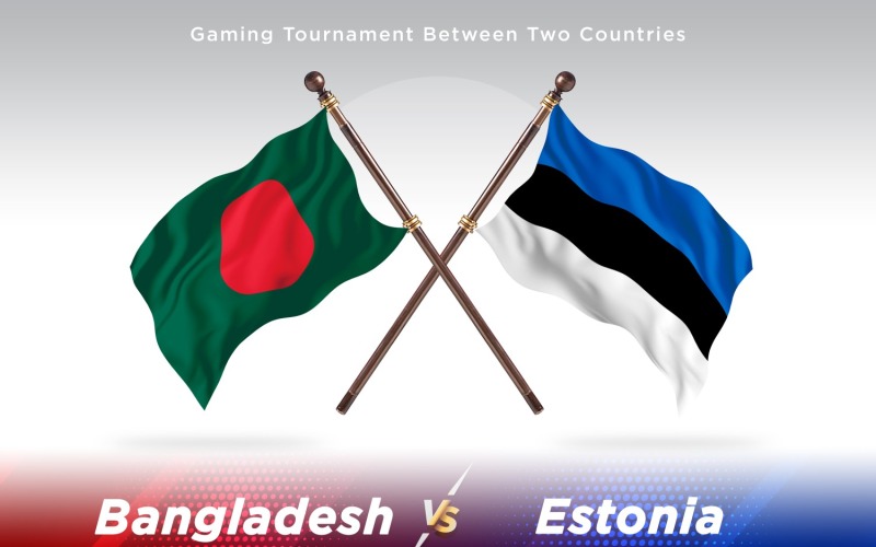 Bangladéš versus Estonsko dvě vlajky