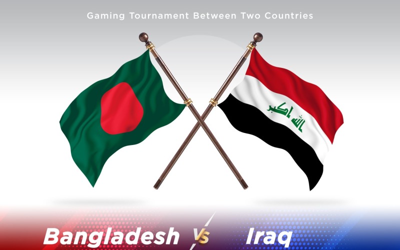 Bangladéš versus Irák dvě vlajky