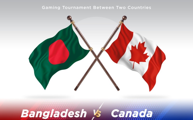 Bangladéš versus Kanada dvě vlajky
