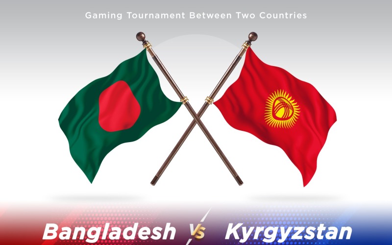 Bangladesch gegen Kirgisistan Two Flags