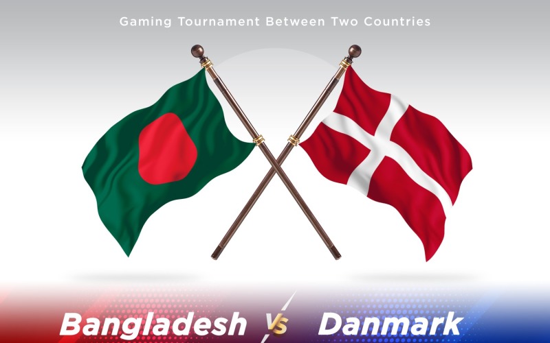 Bangladesh contre Danemark deux drapeaux