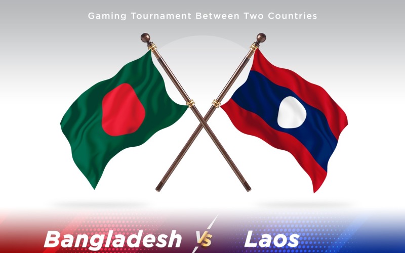 Bangladesh contre Laos deux drapeaux
