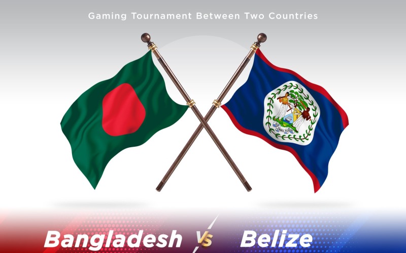 Bangladesh kontra Belize två flaggor