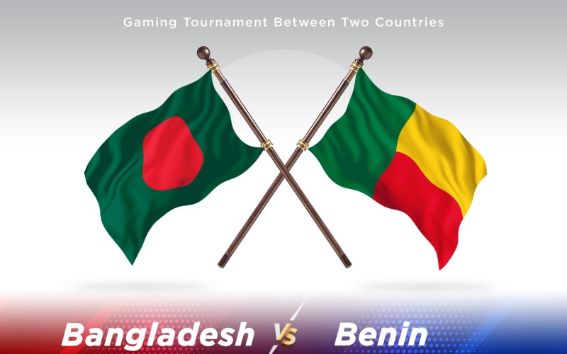 Bangladesh kontra Benin två flaggor