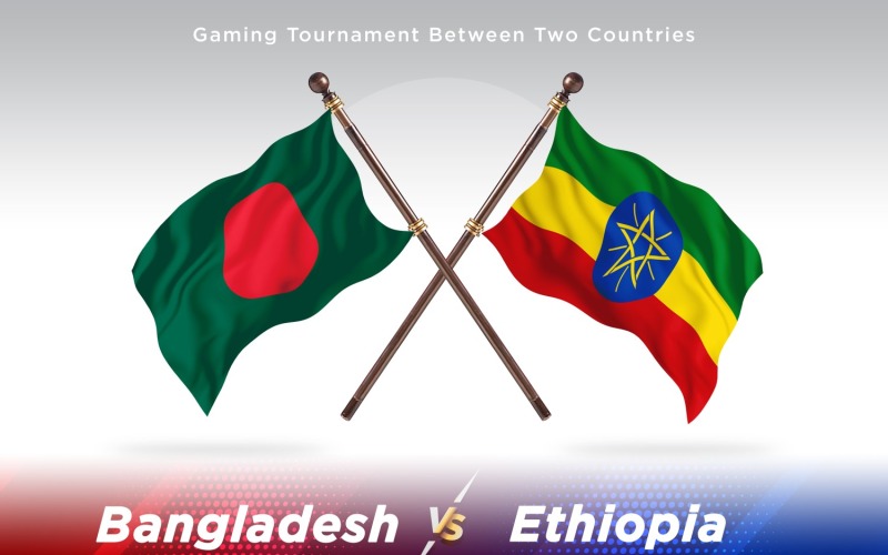 Bangladesh kontra Etiopien Två flaggor