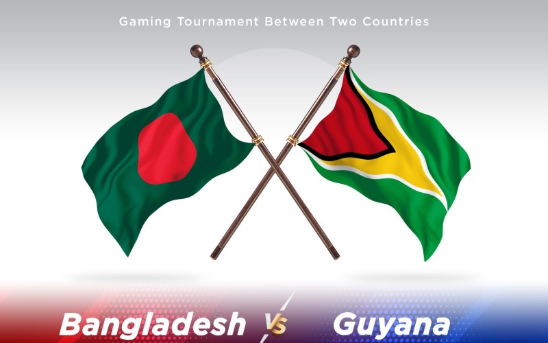 Bangladesh kontra Guyana två flaggor