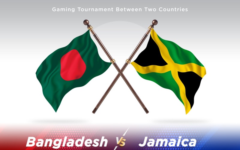 Bangladesh kontra Jamaica två flaggor