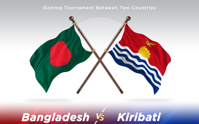 Bangladesh kontra Kiribati två flaggor