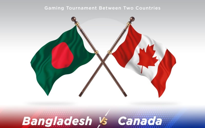 Bangladesh versus Canada Two Flags