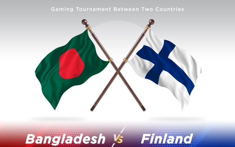 Bangladesh versus Finland Two Flags