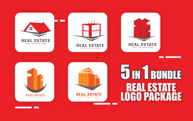 Creative Real-estate 5 in 1 Logo-bundel