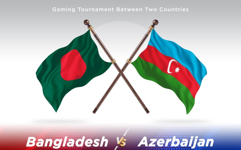 Duas bandeiras de Bangladesh contra Azerbaijão