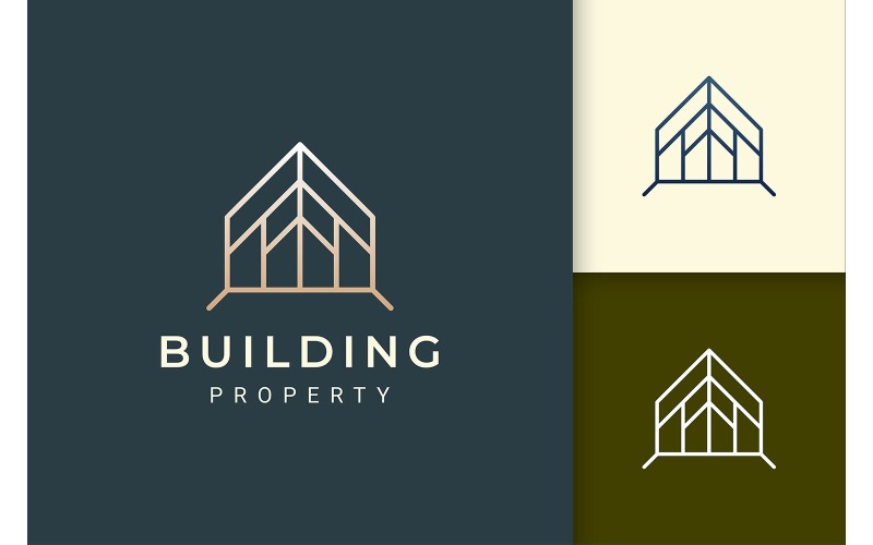 Einfaches Home-Logo im Luxus-Stil