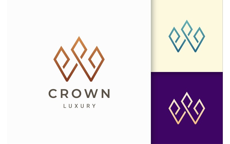 Logo de couronne simple en forme de luxe
