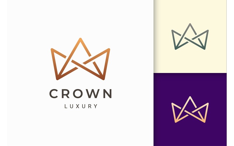Logo korony w luksusowym i eleganckim kształcie