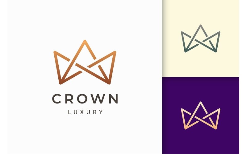 Logotipo de la corona en forma lujosa y elegante