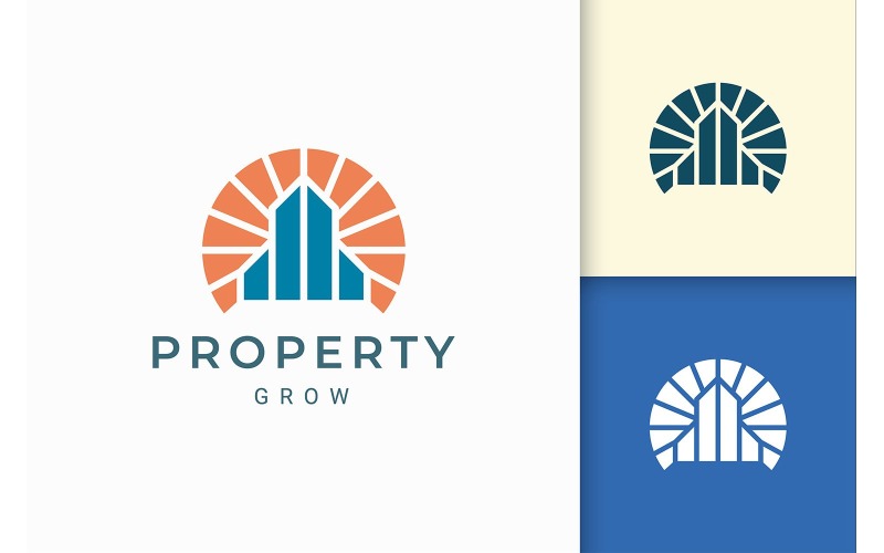 Modelo de logotipo de propriedade ou construção