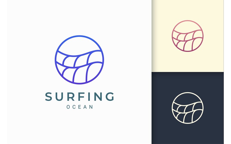 Plantilla de logotipo simple Ocean Wave