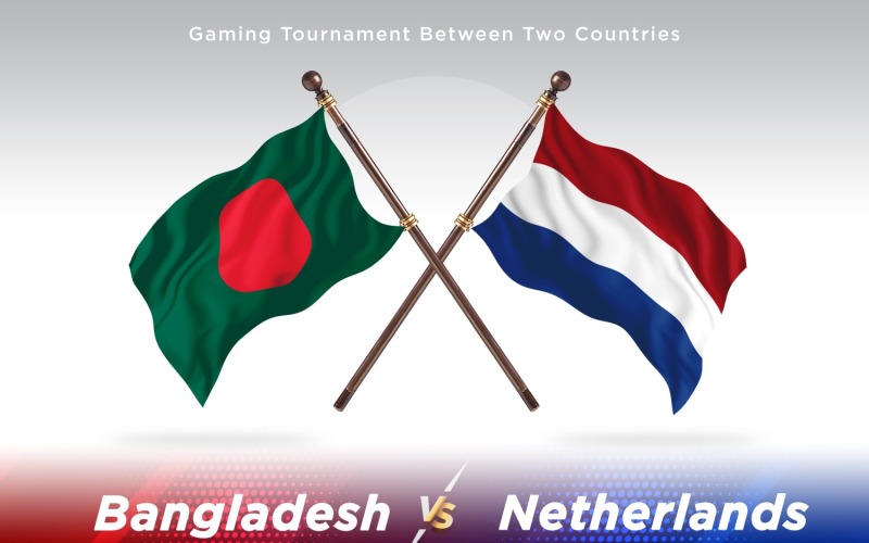 Bangladesch gegen Niederlande Two Flags