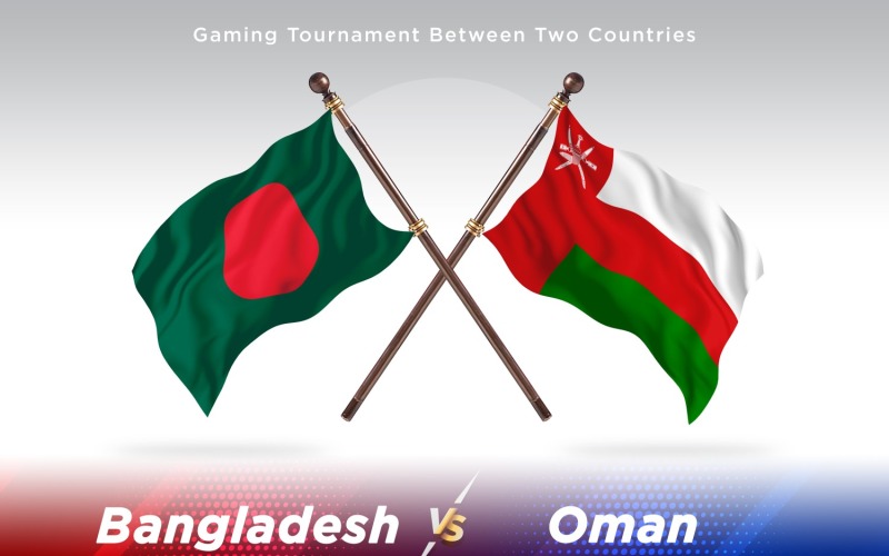 Bangladesch gegen Oman Two Flags