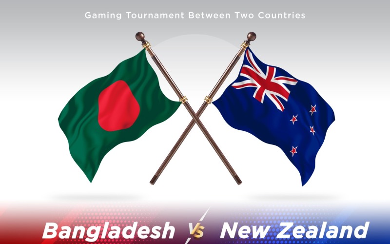 Bangladesh contra dos banderas de Nueva Zelanda