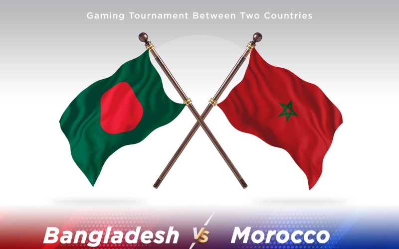Bangladesh contra Marruecos Two Flags