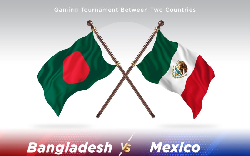 Bangladesh kontra Mexiko två flaggor