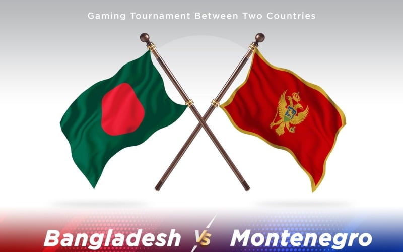 Bangladesh kontra Montenegro Två flaggor