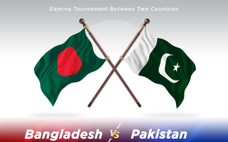 Bangladesh kontra Pakistan två flaggor