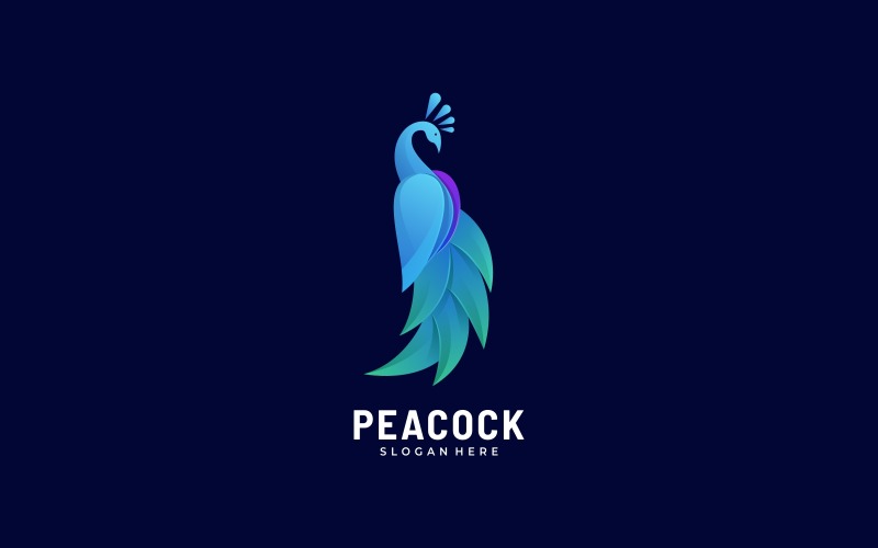 Estilo do logotipo em gradiente do pavão