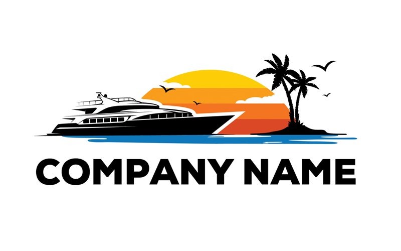 Шаблон логотипа вечеринки на яхте