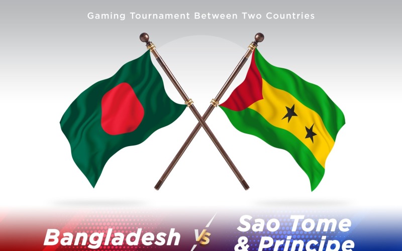 Bangladesh kontra Sao Tomé och Principe två flaggor
