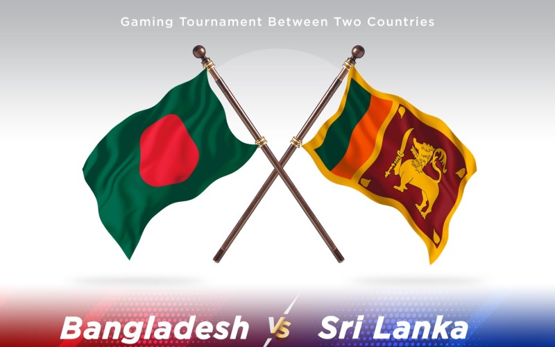Bangladesh kontra Sri Lanka Två flaggor