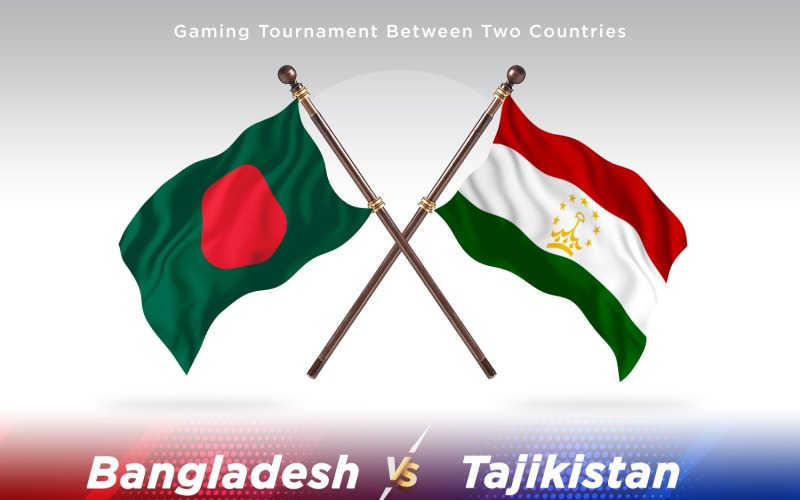 Bangladesh kontra Tadzjikistan två flaggor