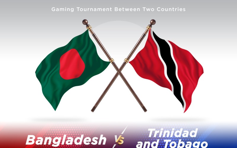 Bangladesh kontra Trinidad och Tobago två flaggor