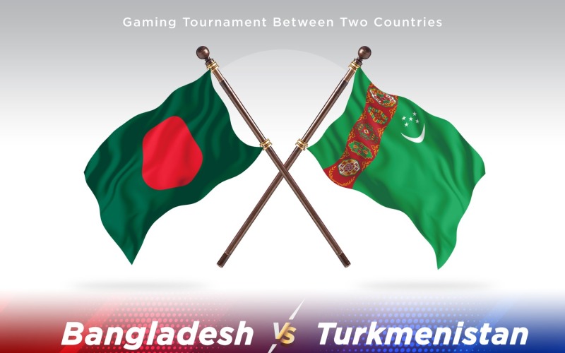 Bangladesh kontra Turkmenistan två flaggor