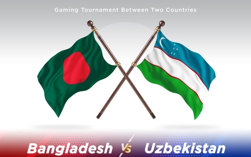 Bangladesh versus Uzbekistan Two Flags