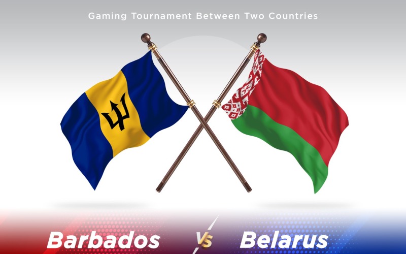 Barbados contra Belarus Two Flags