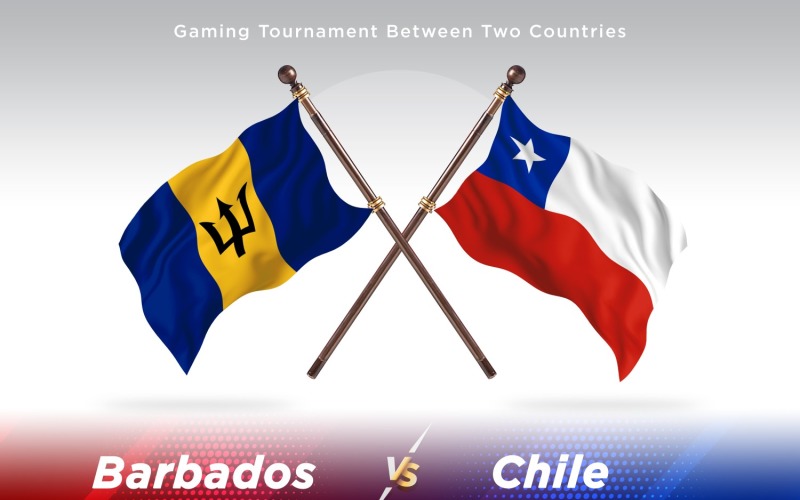 Barbados gegen Chile mit zwei Flaggen