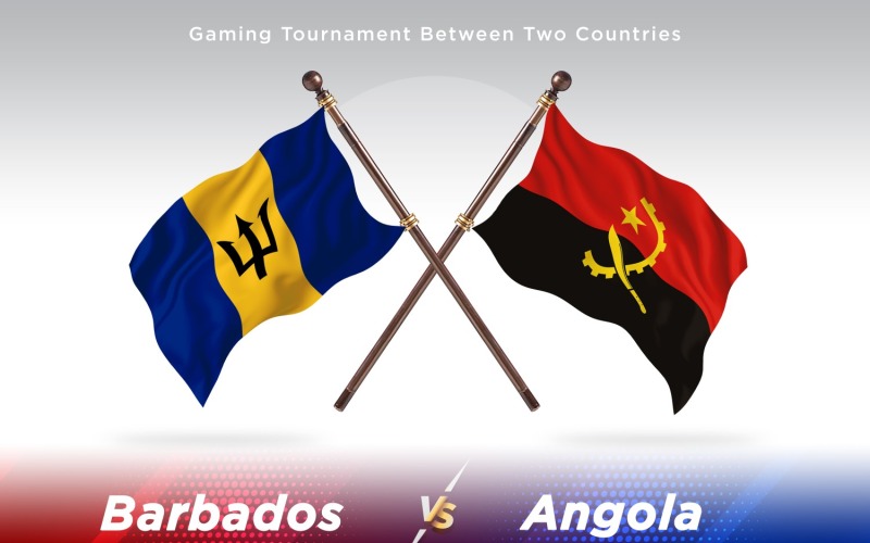 Barbados kontra Angola två flaggor