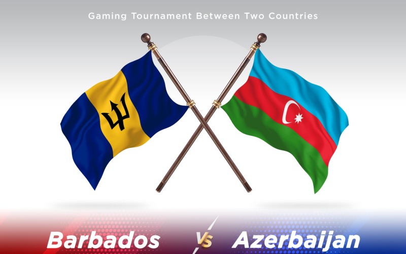 Barbados kontra Azerbajdzjan två flaggor