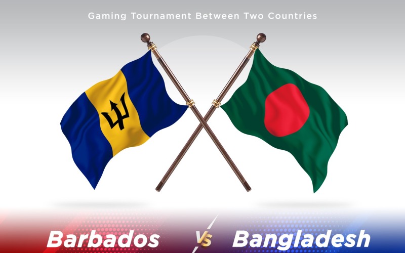 Barbados kontra Bangladesh två flaggor